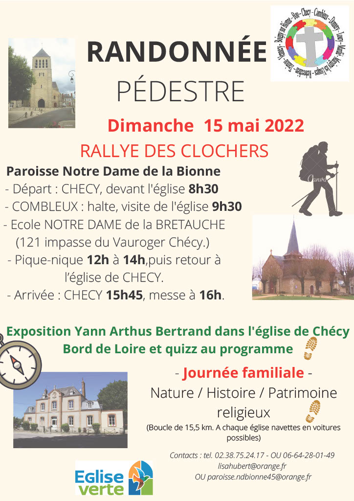 Paroisse Notre Dame de la Bionne - Randonnée RALLYE DES CLOCHERS 2022